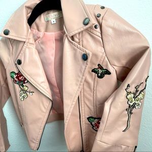 Pink Faux Leather Toddler Jacket